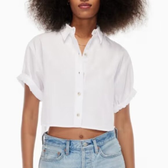 The Jane Cropped Shirt (button-up denim shirt) - Picture 1 of 5